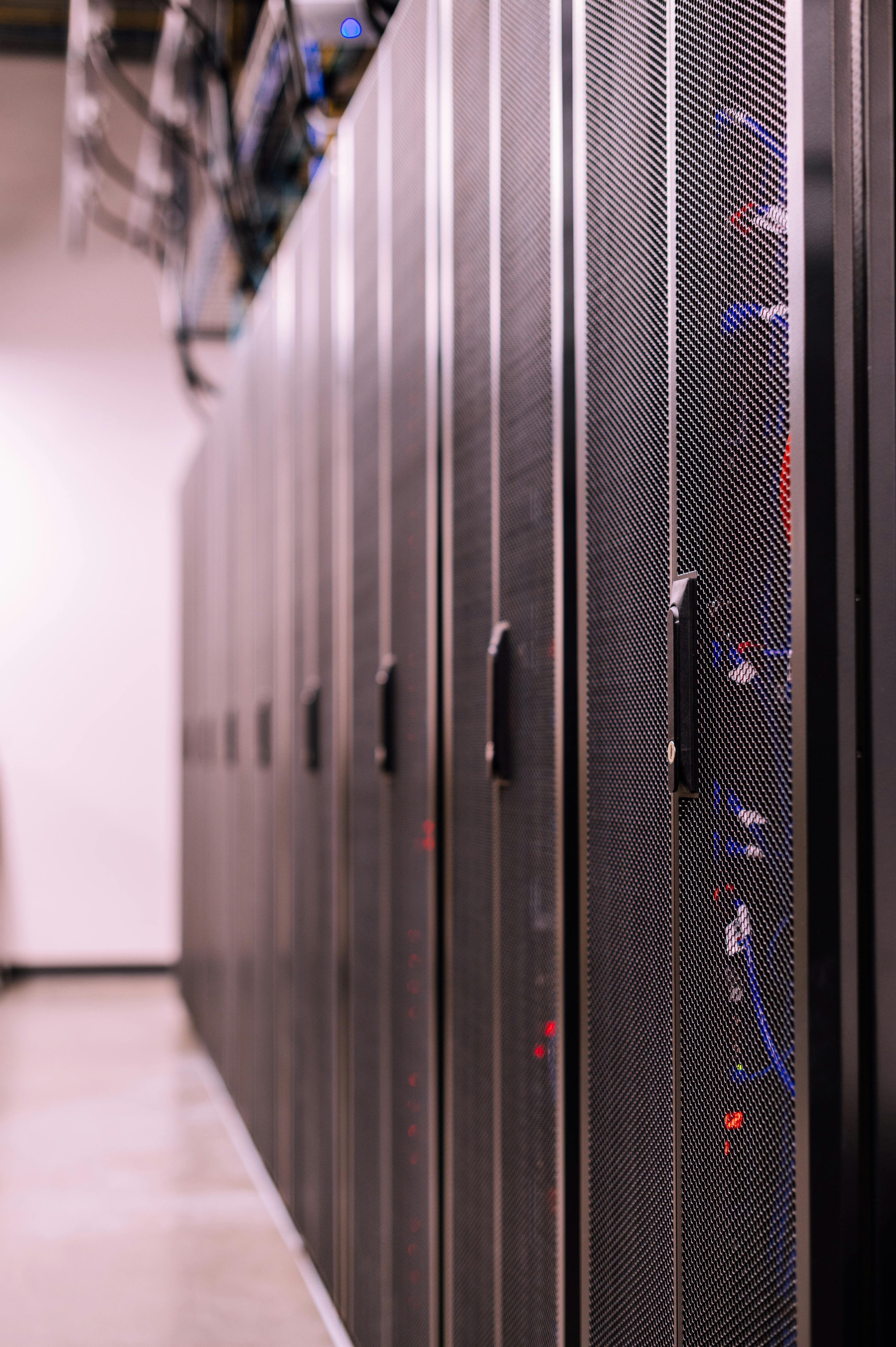 Server room representing business infrastructure